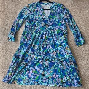 Lilly Pulitzer Alaina knit swing dress in Twilight Tropics. Size M